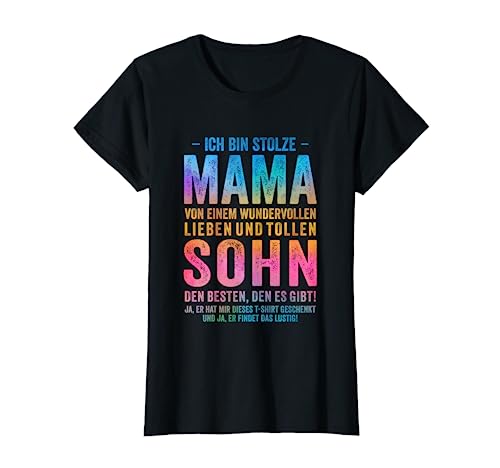 Ich Bin Stolze Mama Von Einem Wundervollen Sohn T-Shirt von Sohn Mama Geschenke Muttertag T-Shirts