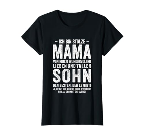 Ich Bin Stolze Mama Von Einem Wundervollen Sohn T-Shirt von Sohn Mama Geschenke Muttertag T-Shirts