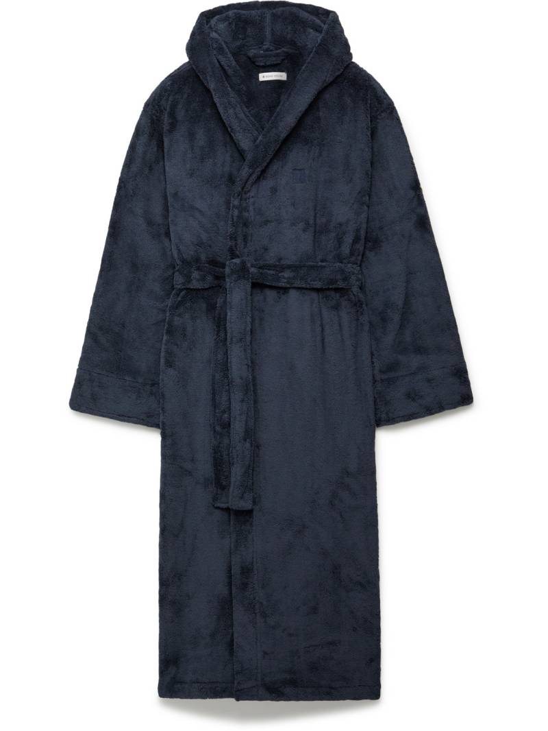 Soho Home - Logo-Embroidered Fleece Hooded Robe - Men - Blue von Soho Home