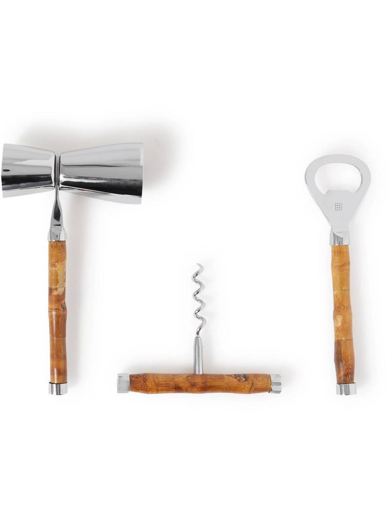Soho Home - Masen Stainless Steel and Bamboo Bar Set - Men - Silver von Soho Home