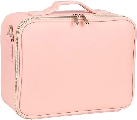 Make-up-Tasche, tragbar, Reise-Kosmetiktasche für Damen, Beauty-Reißverschluss, Make-up-Organizer, PU-Leder, waschbar, wasserdicht, rose, Einheitsgröße von Sohodoo