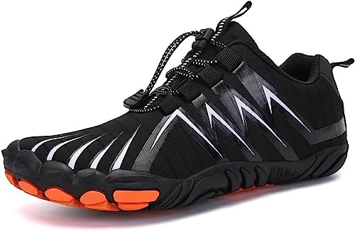 Sohodoo Unisex High Top Barfußschuhe Winter Herren Damen gepolsterte und wasserdichte minimalistische Trailrunning-Schuhe (Color : Black, Size : 46 EU) von Sohodoo