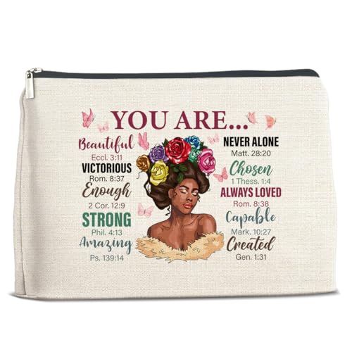 Black Girl Make-up-Tasche, schwarze Frauen Geschenke, inspirierende Geschenke für schwarze afrikanische Mädchen, Frauen, Afro-Dame, inspirierende afrikanische amerikanische Kosmetiktasche, von Soiceu