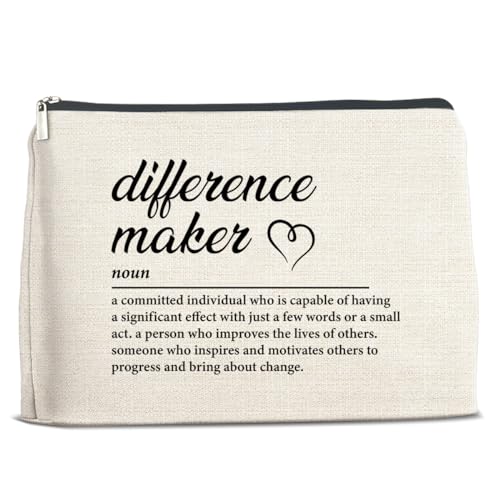 Difference Maker Make-up-Tasche, Kolleginnen Geschenke für Frauen, Dankeschön-Geschenk für Kollegen, Boss, Dame, Anführer, Mentor, Kollegen, Difference Maker Definition, Kosmetiktasche, von Soiceu