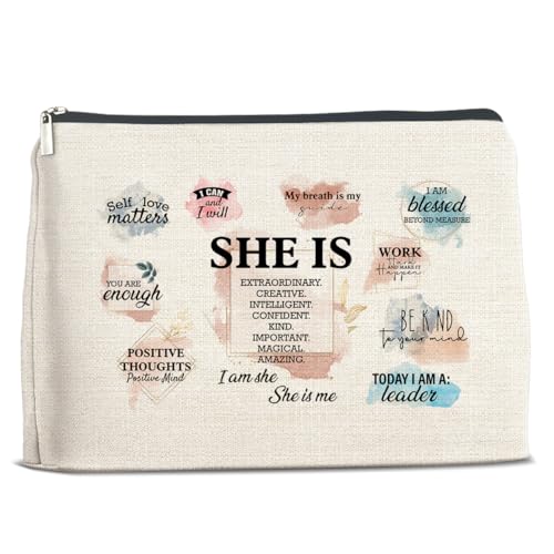 Inspirierende Geschenke für Frauen und sie, motivierendes Geschenk für Tochter, Schwester, Bestie, Krankenschwester, Mutter, Ermutigungsgeschenk, Make-up-Tasche, positive Affirmation, Kosmetiktasche, von Soiceu