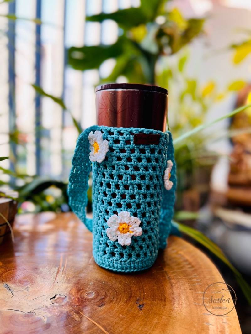 Crocheted Water Bottle Holders, Water Handmade, Crossbody, Cafe To Go, Coffee To Christmas Gifts, Practical von Soilencraft