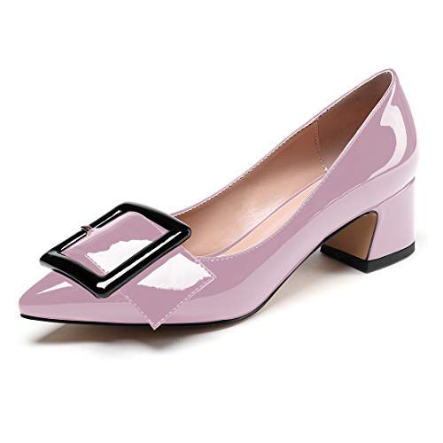 Frauen Middle Heels，Blockieren Sie High Heel Pumps，Slip On Pumps Schuhe，Spitzschuh Mittlere High Heels，5cm Party Hochzeitskleid Schuhe von Soireelady