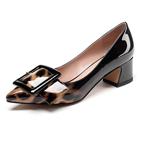 Frauen Middle Heels，Blockieren Sie High Heel Pumps，Slip On Pumps Schuhe，Spitzschuh Mittlere High Heels，5cm Party Hochzeitskleid Schuhe von Soireelady