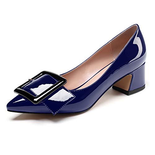 Frauen Middle Heels，Blockieren Sie High Heel Pumps，Slip On Pumps Schuhe，Spitzschuh Mittlere High Heels，5cm Party Hochzeitskleid Schuhe von Soireelady