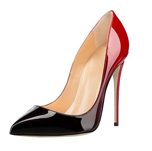 Soireelady Damen Höher Absatz Kontrast Stilettos High Heels Spitz Pumps Schuhe Gradient Große 43 von Soireelady