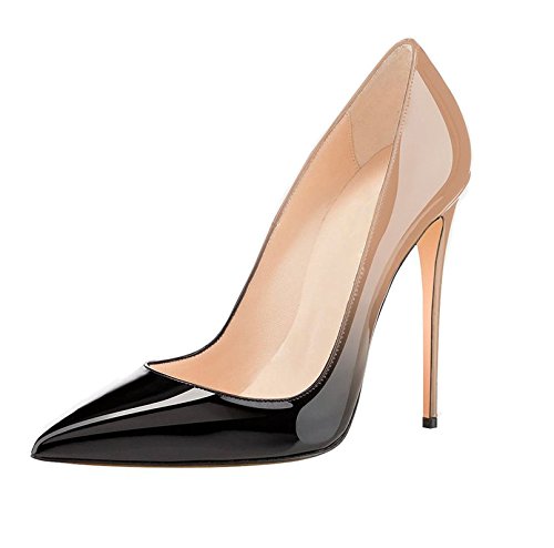 Soireelady Damen Höher Absatz Lackleder Stiletto Party Hochzeit Brautschuhe Nude Große 40 von Soireelady