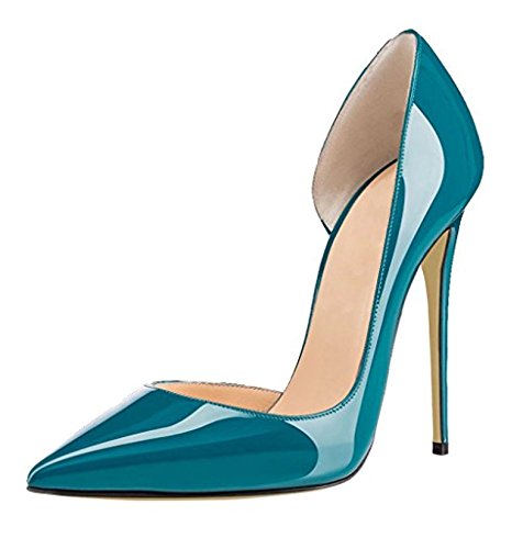 Soireelady Damen Pumps,Cut Out Schuhe,Stilettos High Heels,Spitze Zehe Pumps Blau EU37 von Soireelady