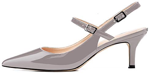 Soireelady Damen Slingback Pumps,Spitz Zehe Kitten Heel,Elegant Office Pumps,Sommer Slingback Schue Kitten Absatz Pointed Toe Pumps von Soireelady