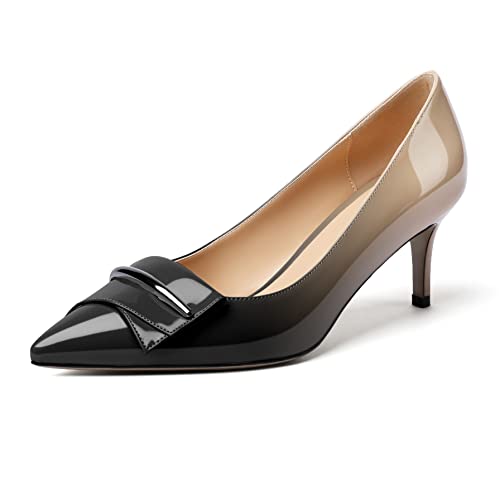 Soireelady Pumps Damen I Damen Schuhe Pumps I Pumps Damen Schwarz I Pumps Elegant Damen I Damen Pumps Weiß I Damen Pumps Leder I Schwarze Pumps Damen Schwarz-Beige-Beige EU 37 von Soireelady