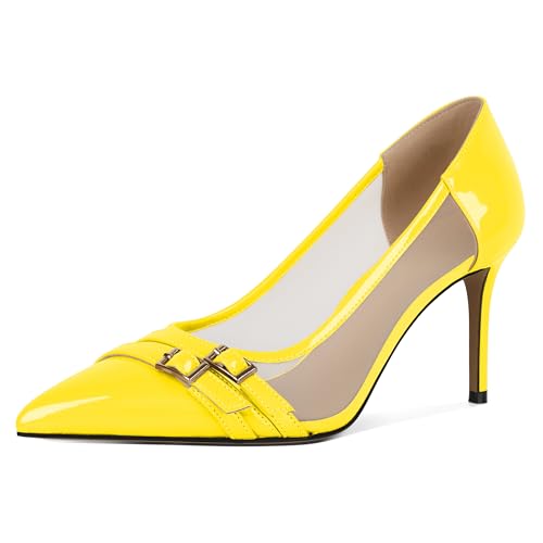 Soireelady Slingback High Heels Damen Mesh-Material Atmungsaktiv-Atmungsaktivität Elegant bei Events, im Büro, als Braut- oder Alltagsschuh 8.5cm Gelb EU43 Soireelady Slingback High Heels Damen Mesh-Material Atmungsaktiv-Atmungsaktivität Elegant bei Events, im Büro, als Braut- oder Alltagsschuh 8.5cm Gelb EU43 von Soireelady
