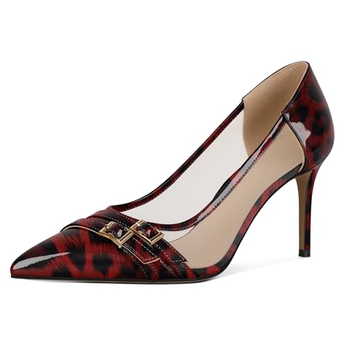 Soireelady Slingback High Heels Damen Mesh-Material Atmungsaktiv-Atmungsaktivität Elegant bei Events, im Büro, als Braut- oder Alltagsschuh 8.5cm Leopard Rot EU43 Soireelady Slingback High Heels Damen Mesh-Material Atmungsaktiv-Atmungsaktivität Elegant bei Events, im Büro, als Braut- oder Alltagsschuh 8.5cm Leopard Rot EU43 von Soireelady