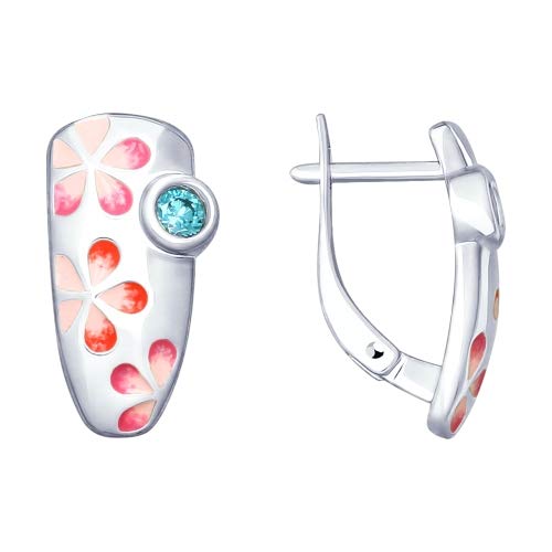 Ohrringe 925 Silber Zirkonia Steine Emaille Markenschmuck Sokolovbei Secretforyou von Sokolov