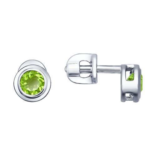 Damenohrringe Ohrstecker 925 Sterling Silber mit Peridot Topas Stein Markenschmuck bei Secretforyou von Sokolov