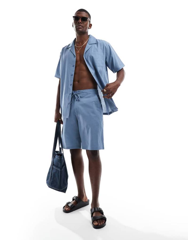 Sol Beach - Strand-Shorts in Schiefergrau aus Leinen von Sol Beach