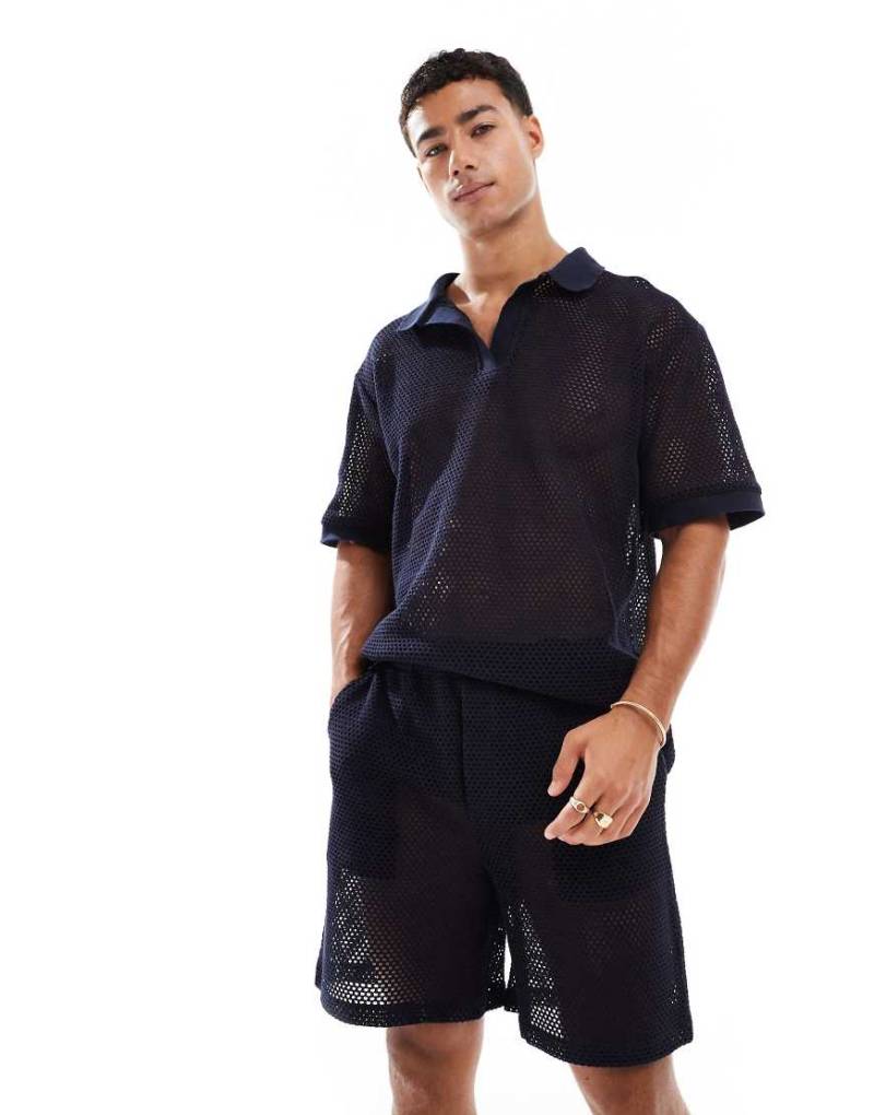 Sol Beach - Strandshorts aus Strickmaterial in Marineblau von Sol Beach