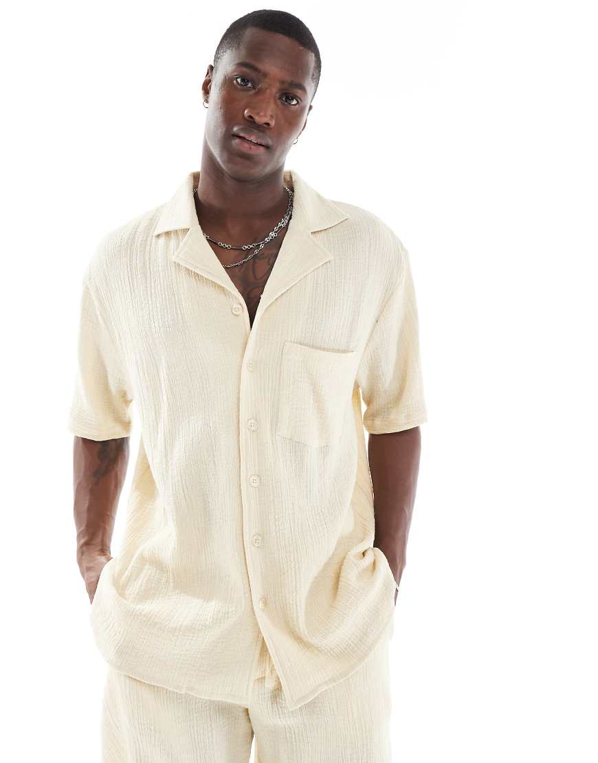 Sol Beach - Weiches Strandhemd in Creme-Braun von Sol Beach