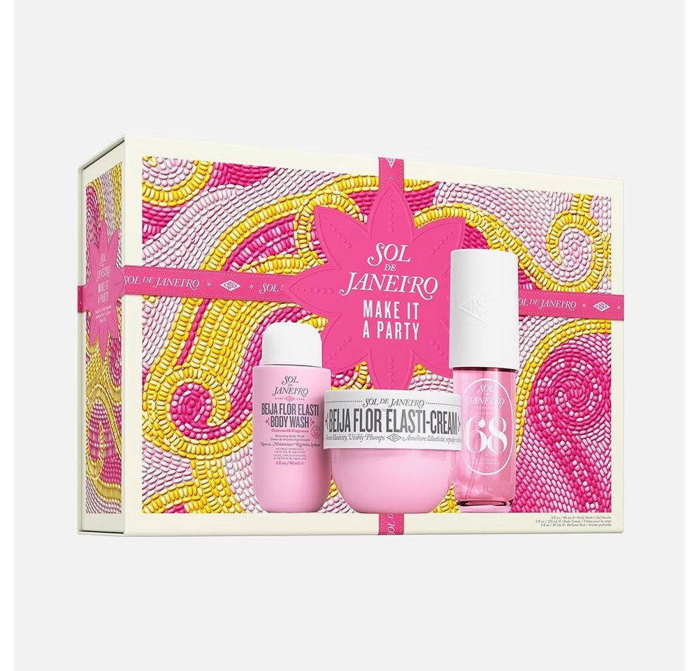 Sol de Janeiro Pflege-Geschenkset Sol de Janeiro Gift Set Make it a Party, 3-tlg., 3-teiliges Geschenkset: Cheirosa 68 Mist, Body Wash & Cream von Sol de Janeiro