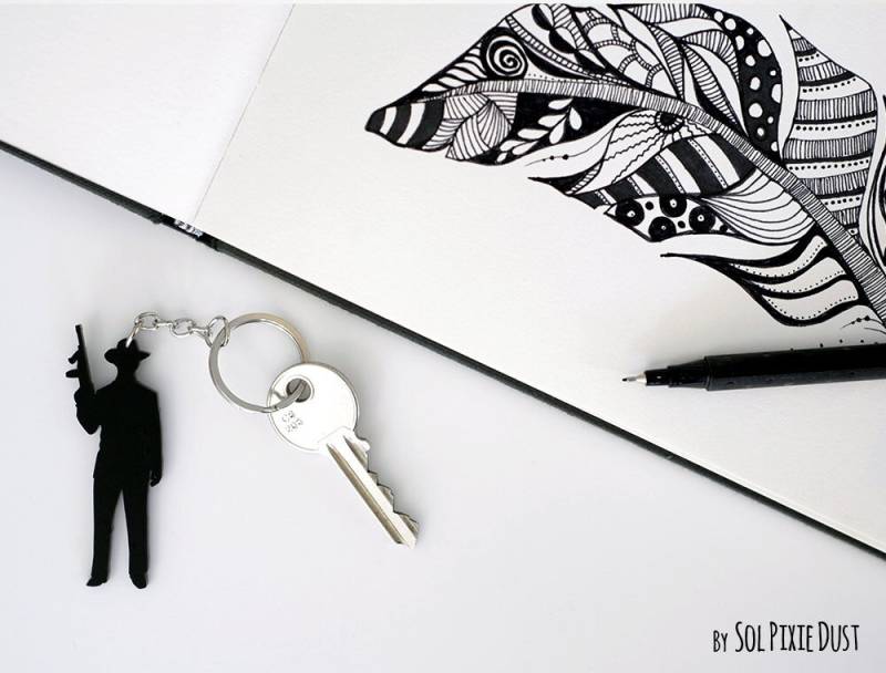 Schlüsselanhänger - American Mafia Tommys Pistolen-Silhouette von SolPixieDust