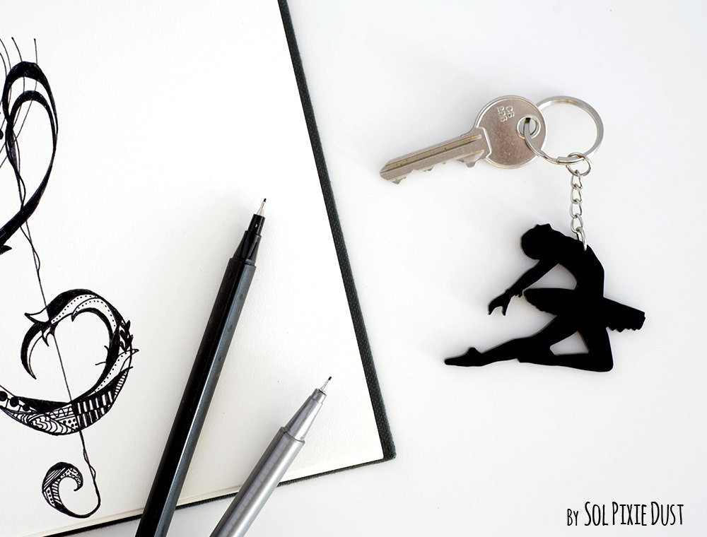 Schlüsselanhänger - Ballerina-Silhouette Schlüsselanhänger - Ballerina-Silhouette von SolPixieDust