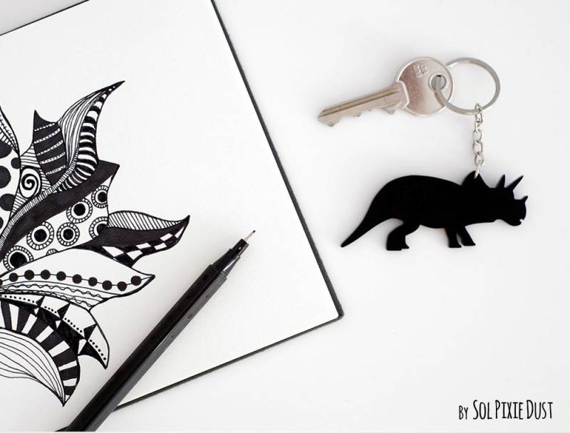 Schlüsselanhänger - Dinosaurier-Silhouette von SolPixieDust