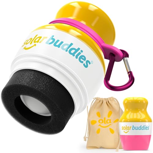 Bag Bundle Set For Solar Buddies Refillable Roll On Sunscreen Suncream Applicator Bag Bundle With Applicator Carabina Clip For Families, Kids, Adults, Travel Set (Pink) von Solar Buddies