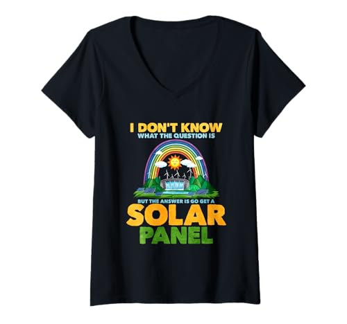 Damen Die Antwort lautet: Holen Sie Sich EIN Solarmodul T-Shirt mit V-Ausschnitt Damen Die Antwort lautet: Holen Sie Sich EIN Solarmodul T-Shirt mit V-Ausschnitt von Solar Energy Solar Panel Renewable Energy