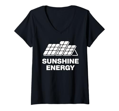 Damen Sonnenscheinenergie T-Shirt mit V-Ausschnitt von Solar Energy Solar Panel Renewable Energy