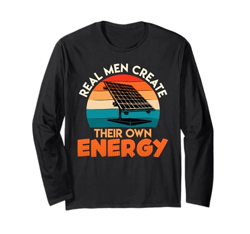 Ökostrom REAL MEN CREATE THEIR OWN ENERGY PV Anlage Langarmshirt Ökostrom REAL MEN CREATE THEIR OWN ENERGY PV Anlage Langarmshirt von Solar Shirt PV Anlage Solarenergie Ökostromhelden