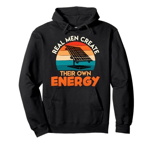 Ökostrom REAL MEN CREATE THEIR OWN ENERGY PV Anlage Pullover Hoodie Ökostrom REAL MEN CREATE THEIR OWN ENERGY PV Anlage Pullover Hoodie von Solar Shirt PV Anlage Solarenergie Ökostromhelden