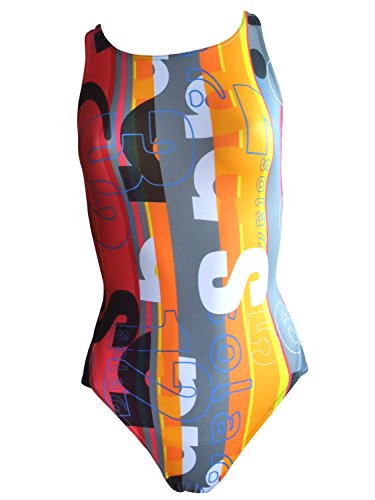 Solar Schwimmanzug mit Ringerrücken grau/orange Dry Weave, Gr. 38 B-Cup von Solar