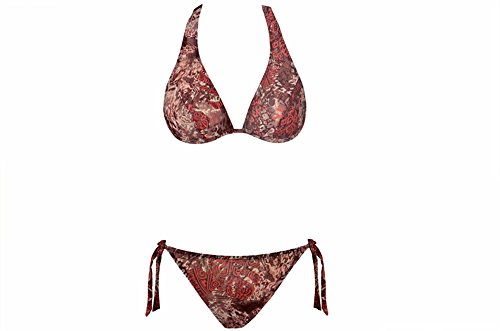 Solar Tan Thru Bügel-Bikini braun/beige/rot, Gr. 42 B-Cup von Solar