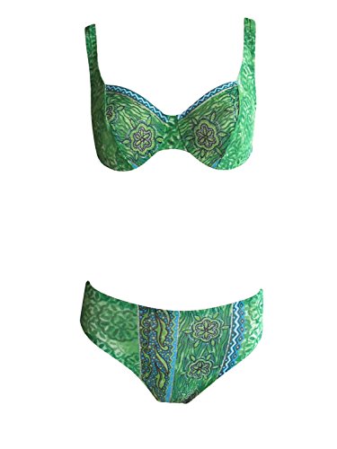 Solar Tan Thru Bügel-Bikini grün/blau mit Glanzeffekt, Gr. 38 B-Cup von Solar