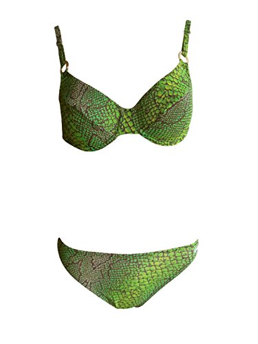 Solar Tan Thru Bügel-Bikini grün/braun/gelb, Gr. 38 B-Cup von Solar
