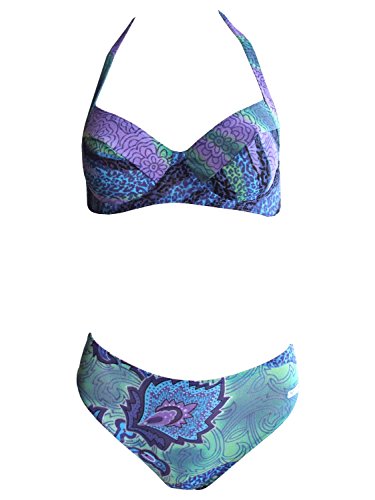 Solar Tan Thru Neckholder-Bügel-Bikini 121513 blau, Gr. 38 B-Cup von Solar
