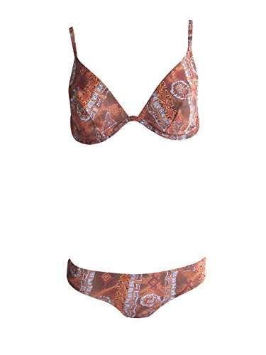 Solar Tan Thru Triangel-Bügel-Bikini braun/orange/Weiss, Gr. 44 B-Cup von Solar