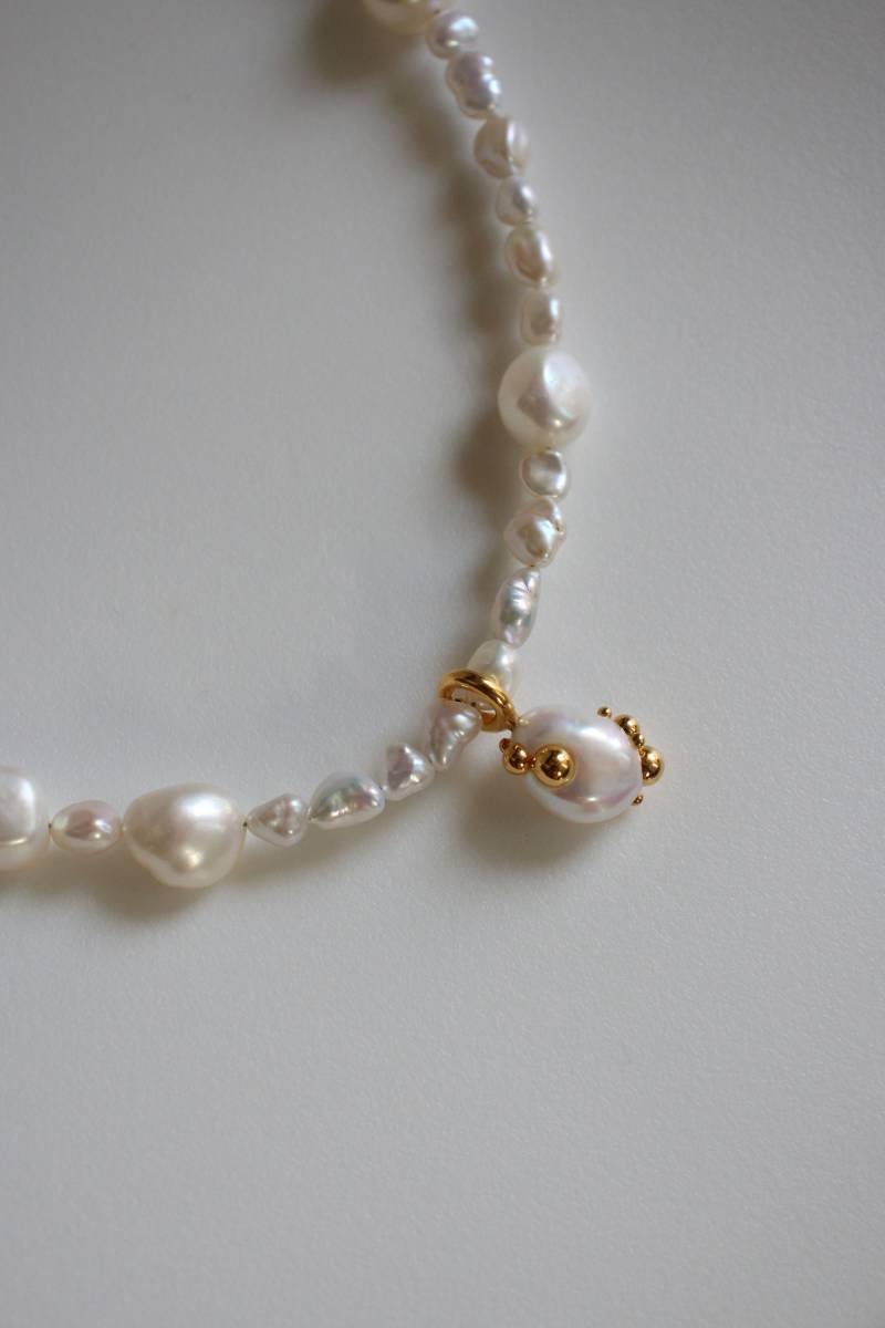 Barock Perlen Kette Vermeil Sterling Silber Süßwasser Perle Anhänger von SolarSilverAndGold