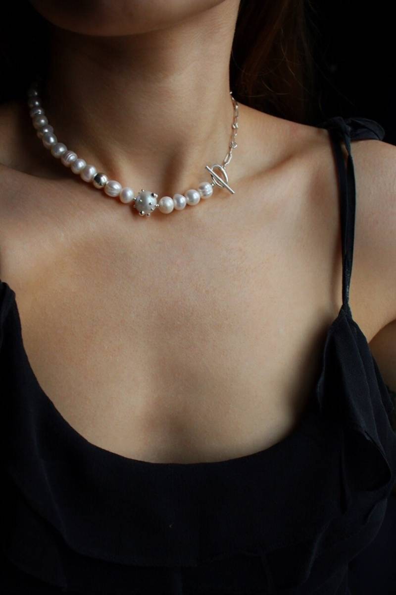 Toggle Halskette Sterling Silber Komet Perle Anhänger von SolarSilverAndGold