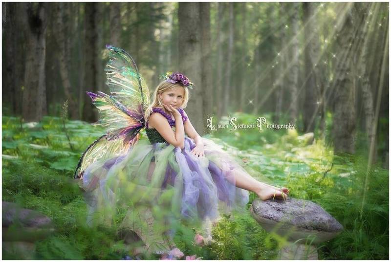 Queen Mab Wings Große Feenflügel - Lila Grün von SolasWings