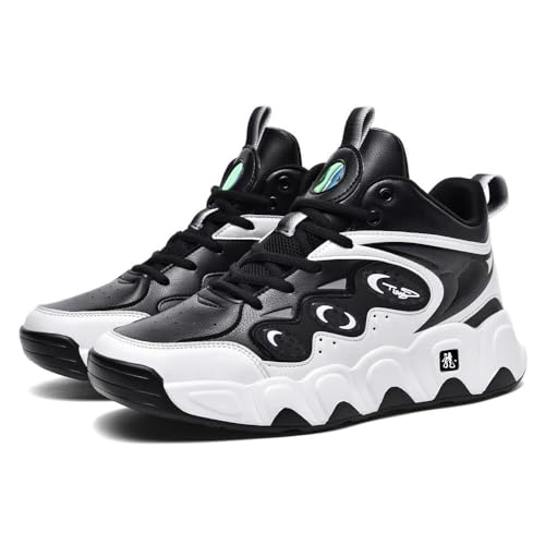 Solastride Große Herren-High-Top-Basketballschuhe mit dämpfendem Rückprall, rutschfesten, verschleißfesten Freizeitsportschuhen(White,44 EU) von Solastride