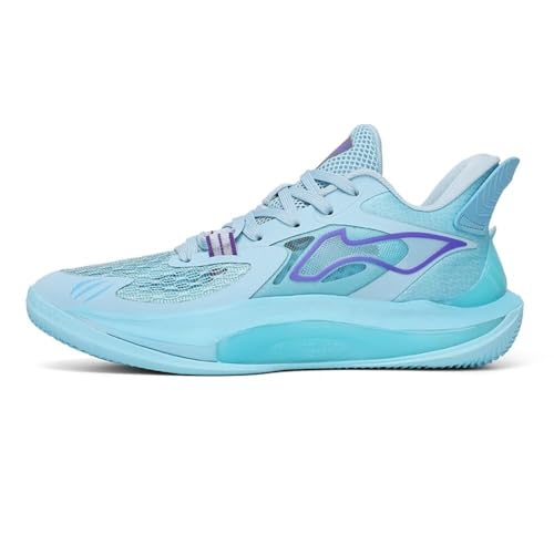 Solastride Herren-Basketballschuhe, rutschfest, atmungsaktiv, stoßdämpfend, verschleißfest, Rebound-Trainings- und Fitnessschuhe(Cyan,43 EU) von Solastride