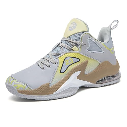 Solastride Herren-Basketballschuhe, rutschfest, verschleißfest, Rebound, stoßdämpfend, modische Trainingssportschuhe(Gray,44 EU) von Solastride