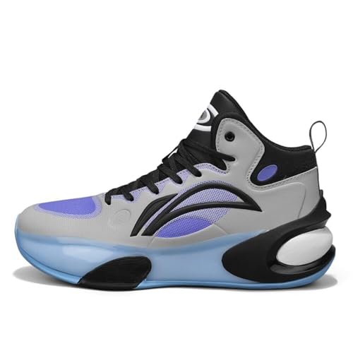 Solastride Herren Basketballschuhe Anti-Rutsch Stoßdämpfung Atmungsaktive Sportstiefel mit Gummisohle(Gray,45 EU) von Solastride