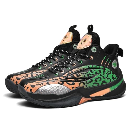 Solastride Herren-Basketballschuhe mit dämpfendem Rückprall, rutschfestem, verschleißfestem Griff, bequemen Freizeitsportschuhen(Black,39 EU) von Solastride