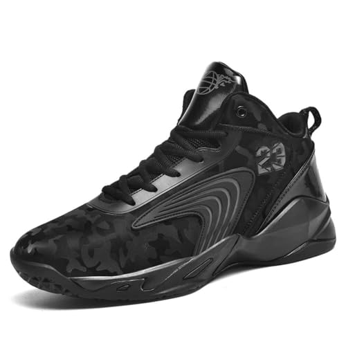 Solastride Herren-Basketballschuhe sind atmungsaktiv, gepolstert, rutschfest, verschleißfest, Stabiler Griff, Trainings-Sportstiefel(Black,45 EU) von Solastride