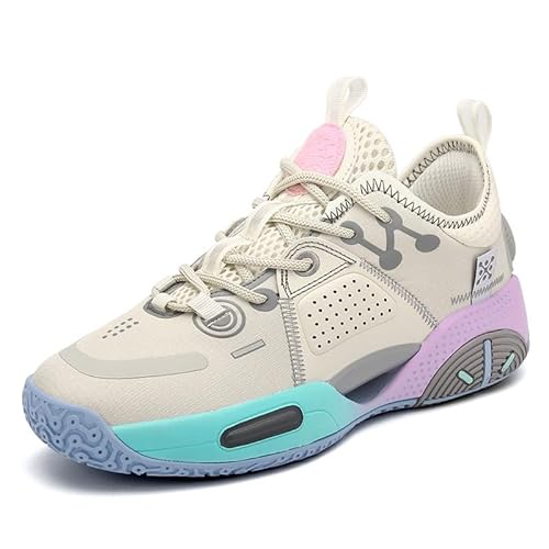 Solastride Herren-Basketballschuhe sind rutschfest, verschleißfest, stoßdämpfend, gepolstert, stützend und griffig. Sport-Lauftrainingsstiefel(Gray,45 EU) von Solastride